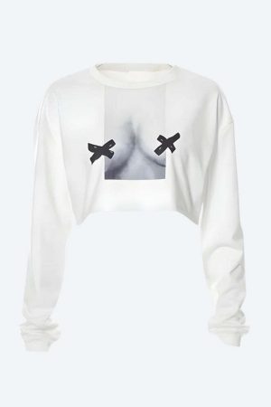 No Nipples Crop Sweatshirt