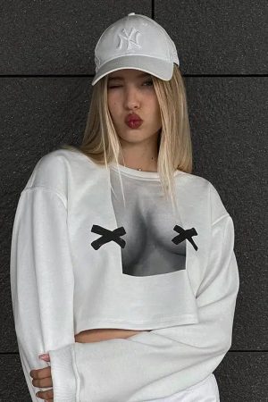 No Nipples Crop Sweatshirt
