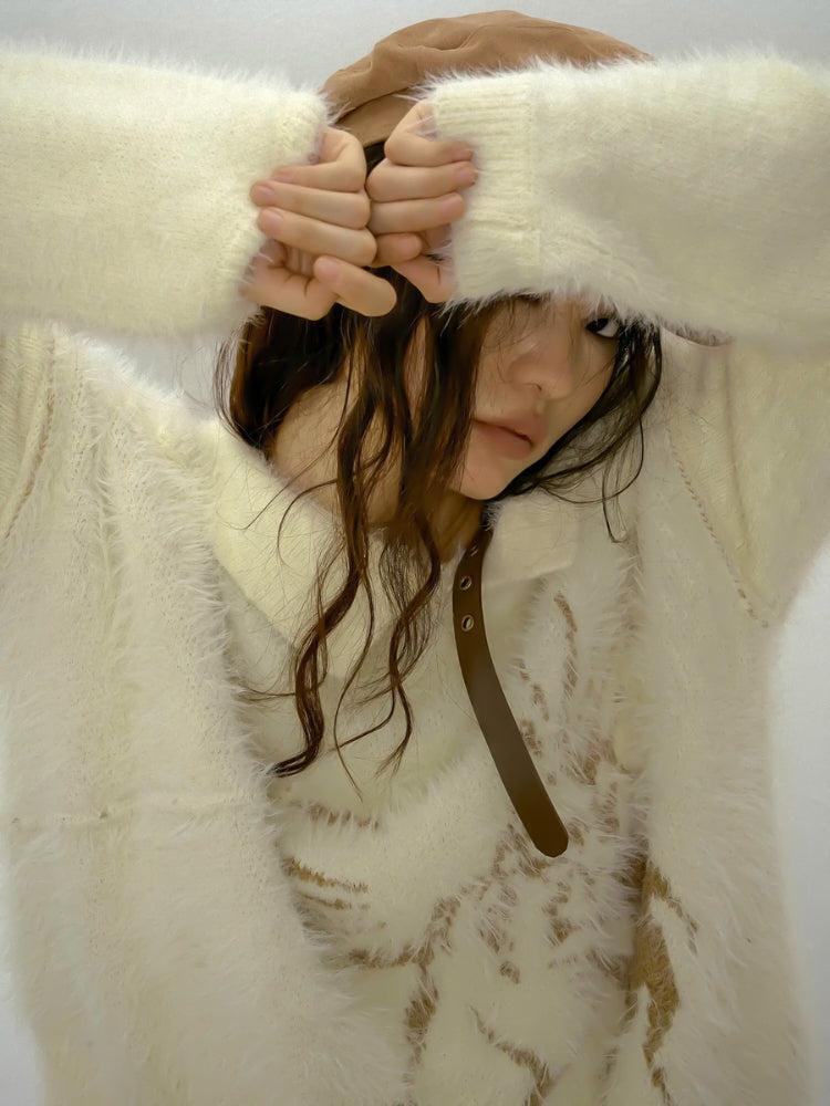 Off Shoulder Distressed Knit Sweater Off Shoulder Distressed Knit Sweater