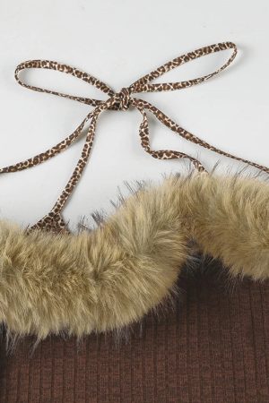 Off Shoulder Faux Fur Top