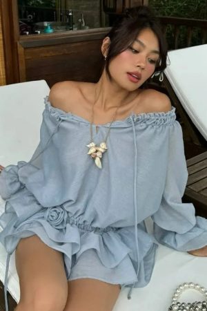 Off Shoulder Ruffled Mini Dress