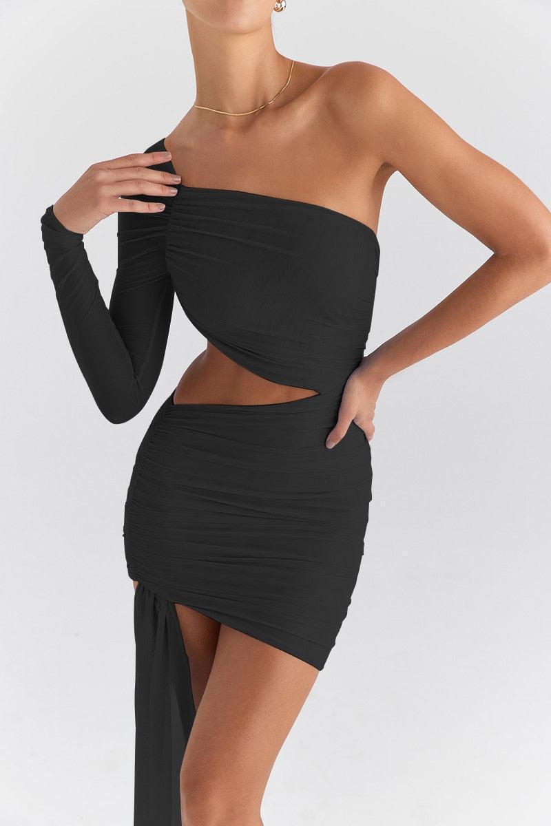 One Shoulder Cut Out Mini Dress One Shoulder Cut Out Mini Dress