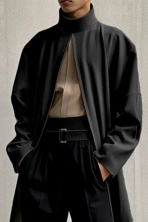 Open Front High Neck Jacket