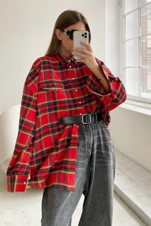 Oversized Plaid Shirt