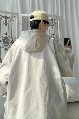 Oversized Windbreaker Hooded Jacket