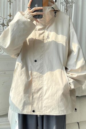 Oversized Windbreaker Hooded Jacket