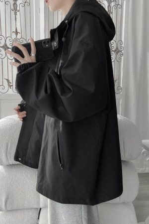 Oversized Windbreaker Hooded Jacket