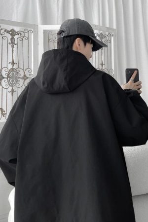 Oversized Windbreaker Hooded Jacket