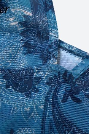 Paisley Mesh Crop Top