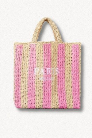 Paris Straw Beach Bag