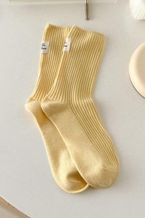Pastel Colors Mid Cut Socks