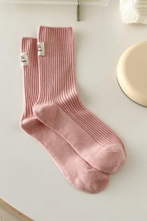 Pastel Colors Mid Cut Socks