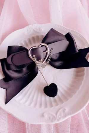 Pastel Goth Belted Bow Hair Pins