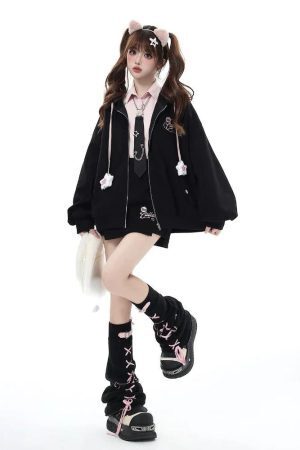 Pastel Goth Lace Up Belted Leg Warmers