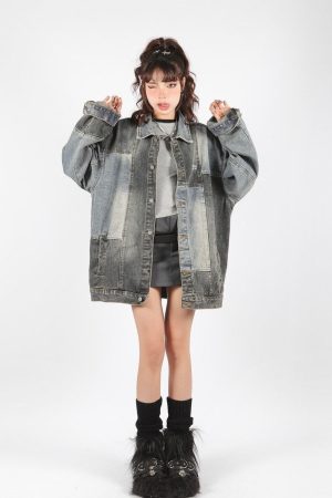 Patchwork Oversized Denim Jacket