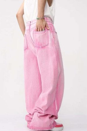 Pink Denim Jacket & Pants Two Piece Set