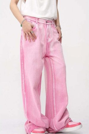 Pink Denim Jacket & Pants Two Piece Set