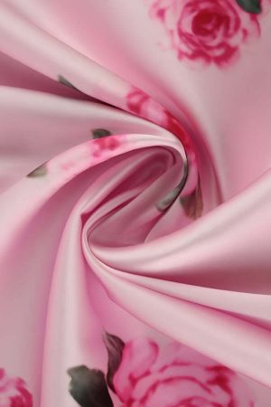 Pink Rose Satin Maxi Dress