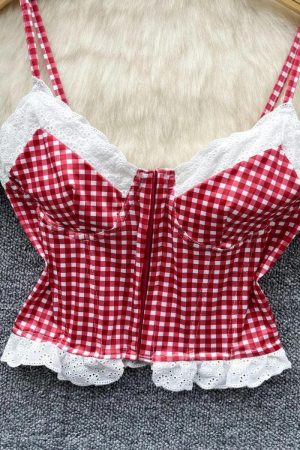Plaid Bustier Crop Top