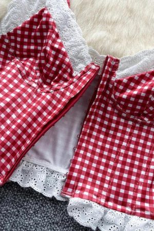Plaid Bustier Crop Top