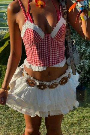 Plaid Bustier Crop Top