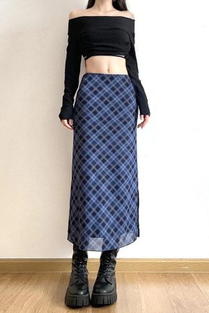 Plaid Midi Skirt