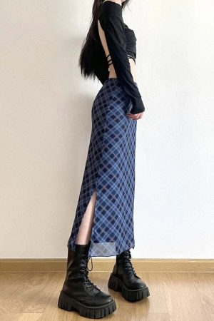 Plaid Midi Skirt