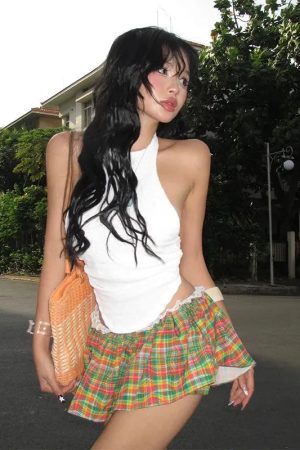 Plaid Mini Skort