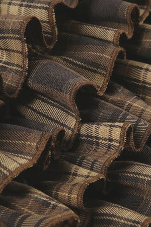 Plaid Ruffled Mini Skirt