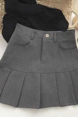 Pleated College Mini Skirt