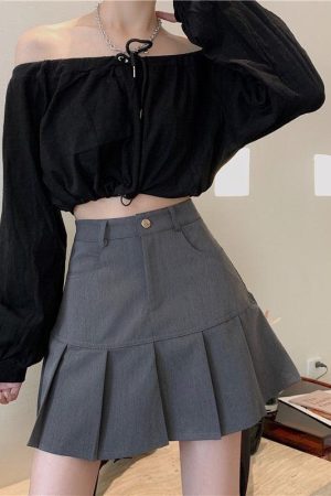 Pleated College Mini Skirt