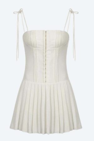 Pleated Corset Mini Dress