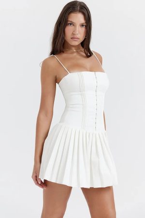 Pleated Corset Mini Dress