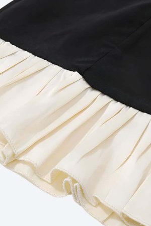 Pleated Hem Mini Dress