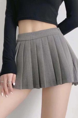 Pleated Mini School Skort