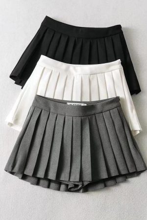 Pleated Mini School Skort