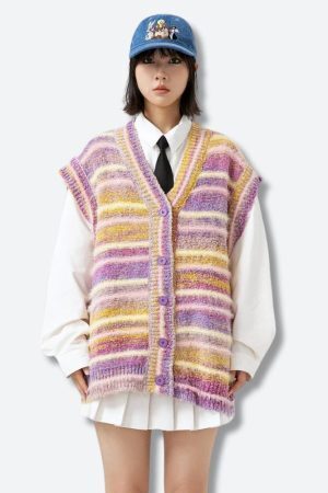 Plush Knitted Cardigan Vest