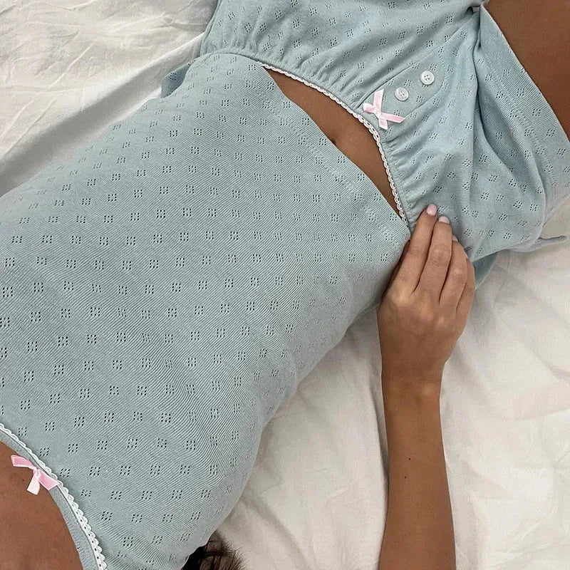 Pointelle Two Piece Pajama Set Pointelle Two Piece Pajama Set