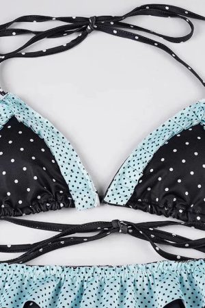 Polka Dot Ruffled Bikini Set