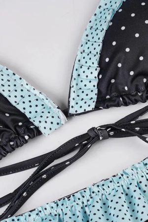 Polka Dot Ruffled Bikini Set