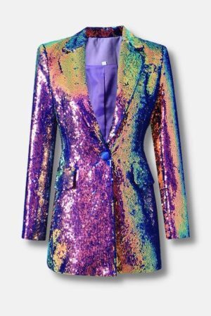 Premium Sequin Long Blazer