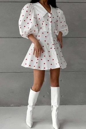 Puff Sleeve Mini Dress