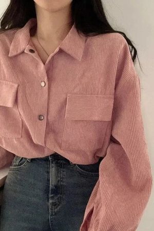 Puff Sleeved Corduroy Crop Shirt