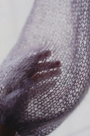 Puff Sleeved Mesh Knit Sweater