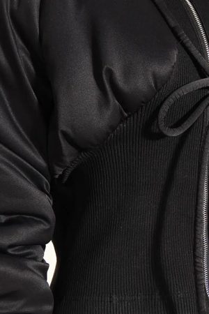 Puffer Corduroy Zip-Up Jacket