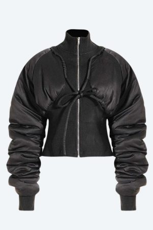 Puffer Corduroy Zip-Up Jacket