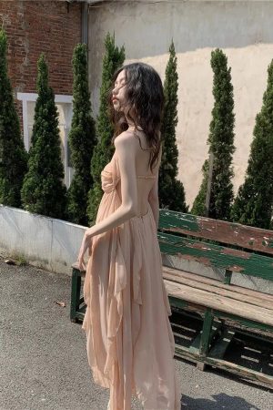 Pure Backless Chiffon Midi Dress