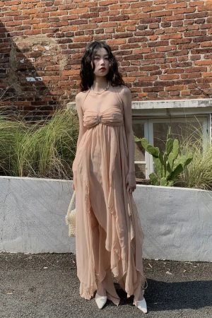 Pure Backless Chiffon Midi Dress