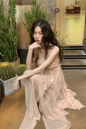 Pure Backless Chiffon Midi Dress