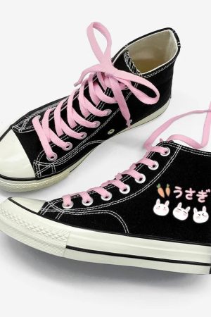 Rabbit & Carrot Lace Up Canvas Shoes